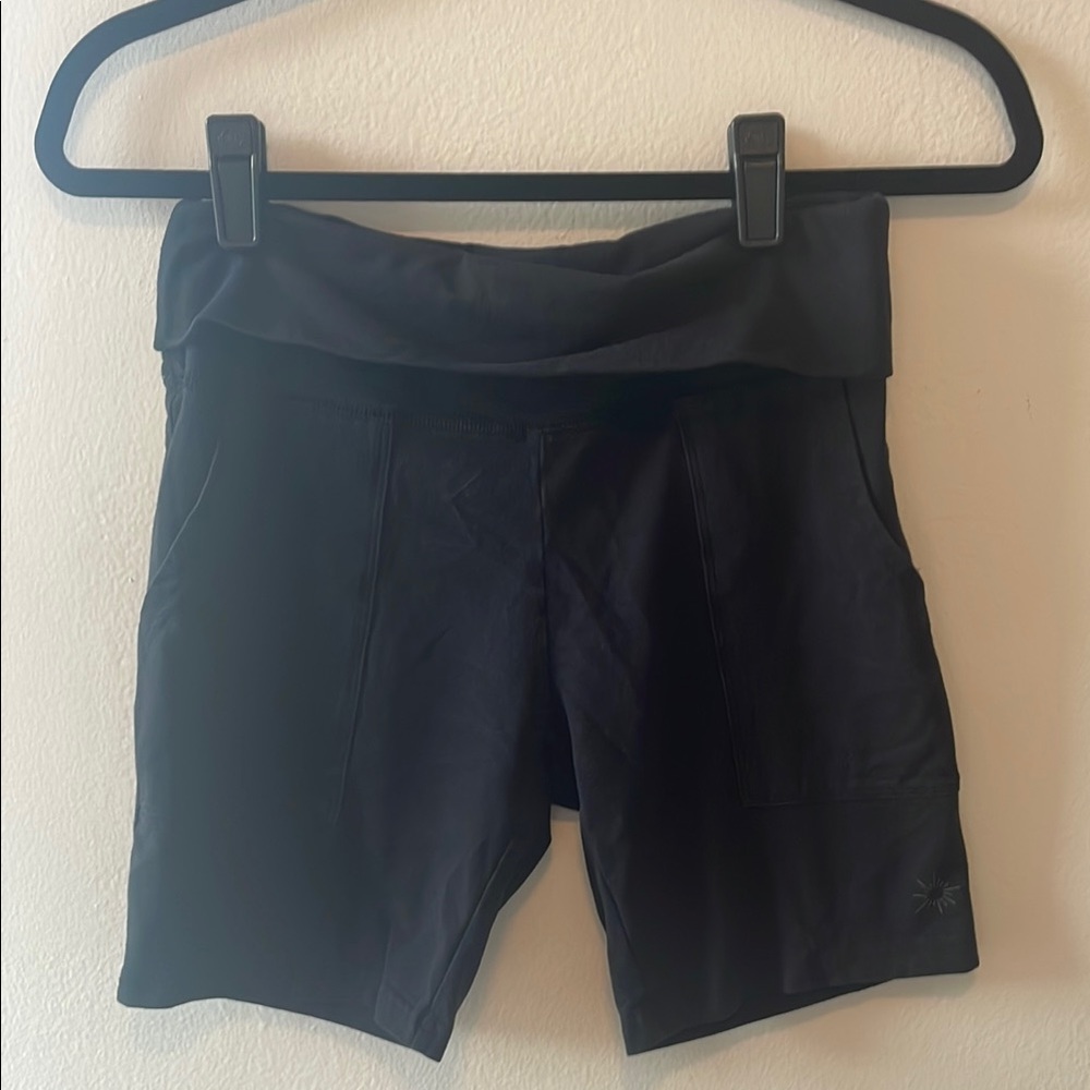 Aerie Offline Black Bike Shorts with Wide Waistband